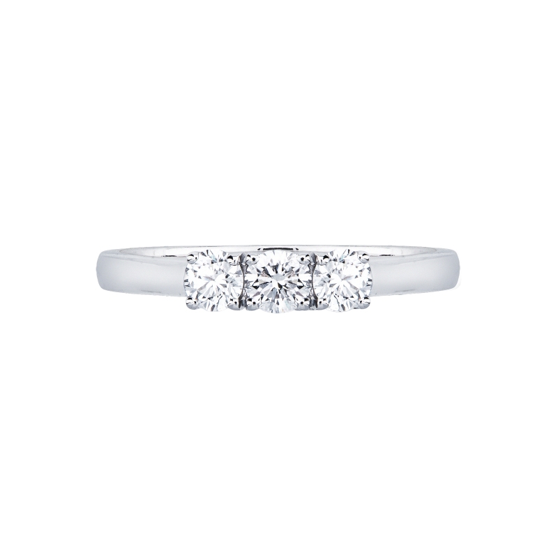 Anello Trilogy in Oro bianco 18k con Diamanti 0,45 ct