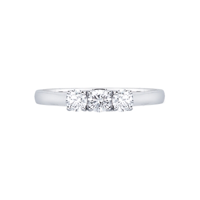 Anello Trilogy in Oro bianco 18k con Diamanti 0,45 ct
