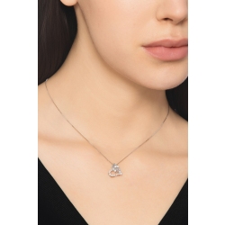 Collana con cuore acquamarina e diamanti oro bianco 18k 2