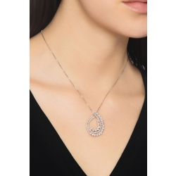 18k white gold necklace with pendand pear shape in diamonds  2