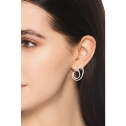 Orecchini design in oro bianco 18k con zaffiri blu a goccia e diamanti 2