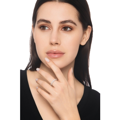 Anello diamanti eternity in oro bianco 18k