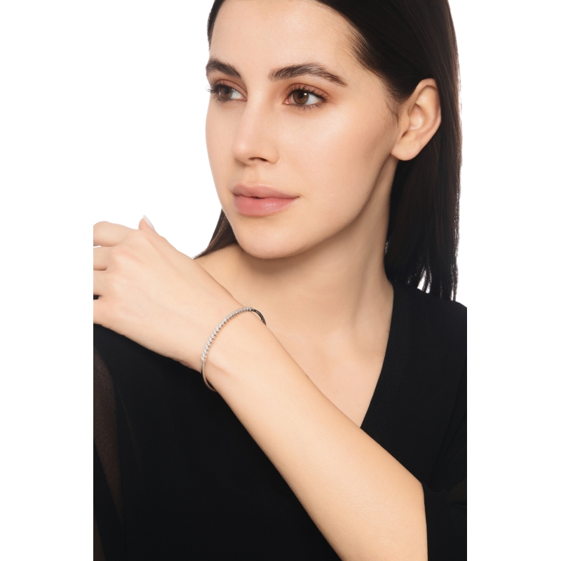 18k white gold spring bracelet with diamonds