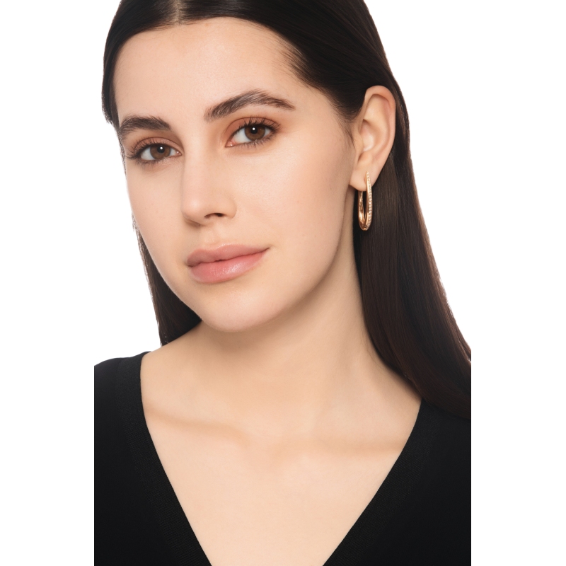 Earrings in rose gold 18k with diamonds 
