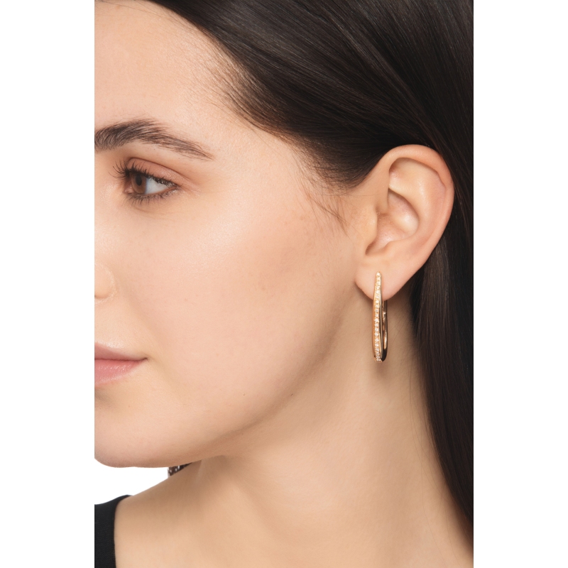 Earrings in rose gold 18k with diamonds 