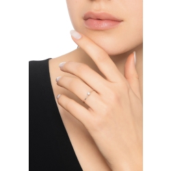 Anello solitario Essenza oro bianco 18k 0,10 ct 2