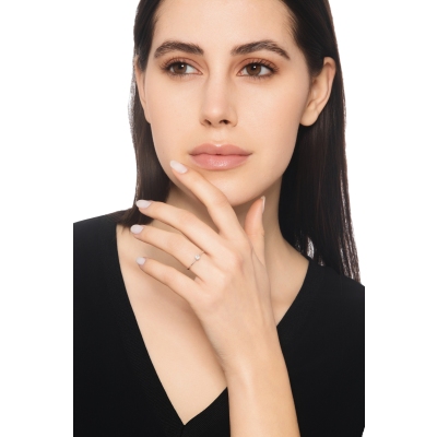 Anello solitario in oro bianco 18k con diamante di 0.15 ct