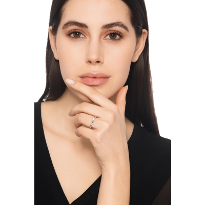 Solitario a 4 griffe in oro bianco 18k con Diamante ct. 0,20