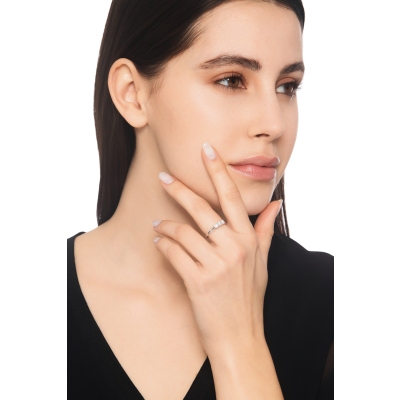 Anello Trilogy in Oro bianco 18k con Diamanti 0,45 ct