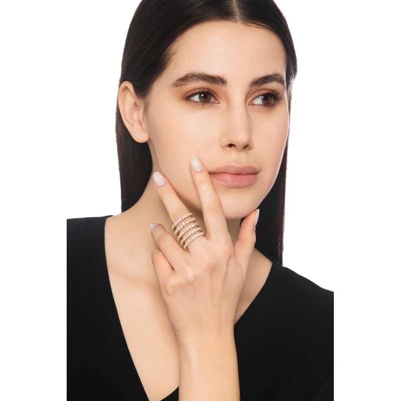 Spring ring rosé gold 18k with diamonds 