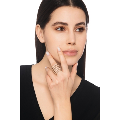 Spring ring rosé gold 18k with diamonds 