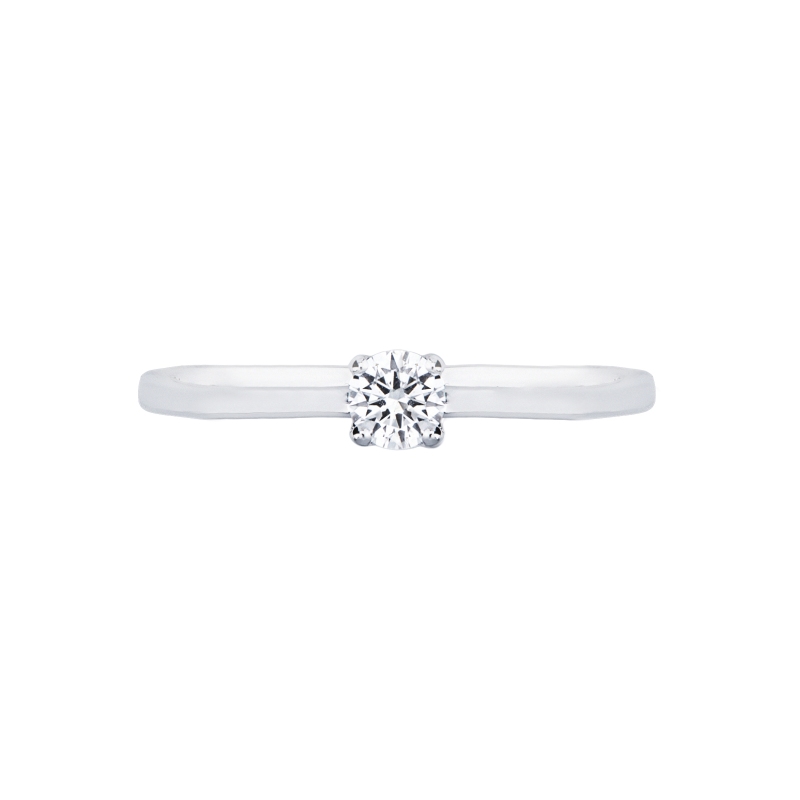 Anello solitario Essenza oro bianco 18k 0,10 ct
