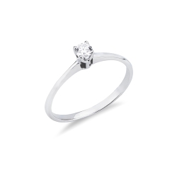 Anello solitario Essenza 0,15 ct oro bianco 18k 