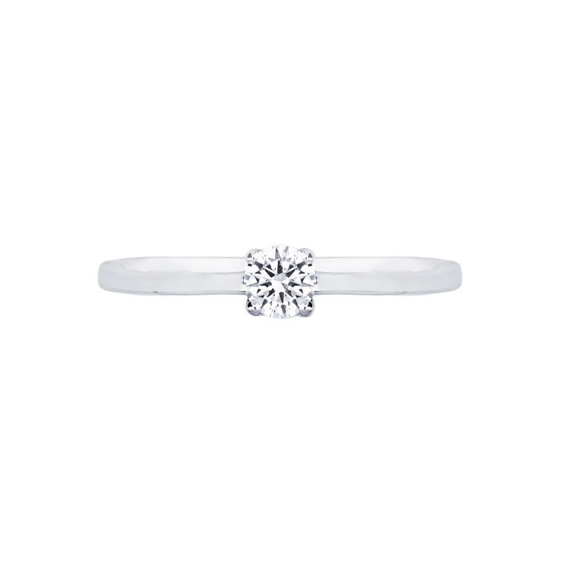Solitario anello Essenza oro bianco 18k 0,20 ct 