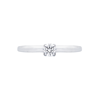 Solitario anello Essenza oro bianco 18k 0,20 ct 