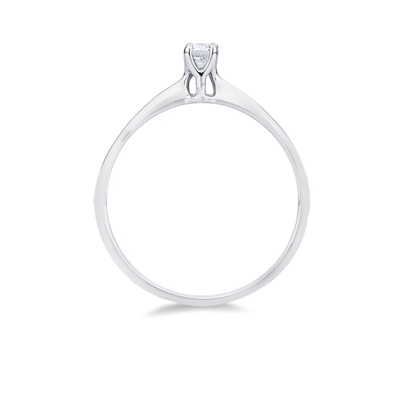 Anello solitario Essenza oro bianco 18k 0,10 ct