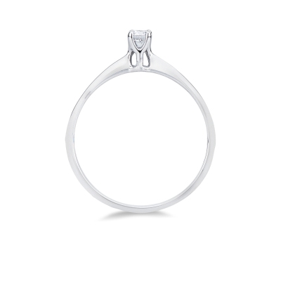 Anello solitario Essenza oro bianco 18k 0,10 ct