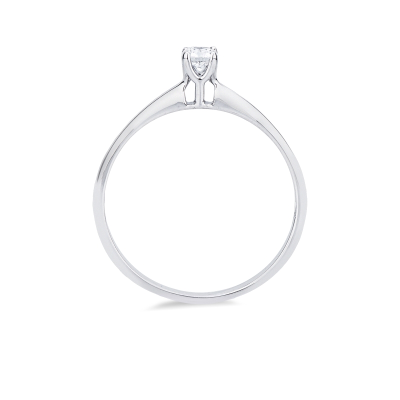 Anello solitario Essenza 0,15 ct oro bianco 18k 