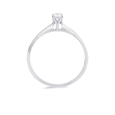 Anello solitario Essenza 0,15 ct oro bianco 18k 