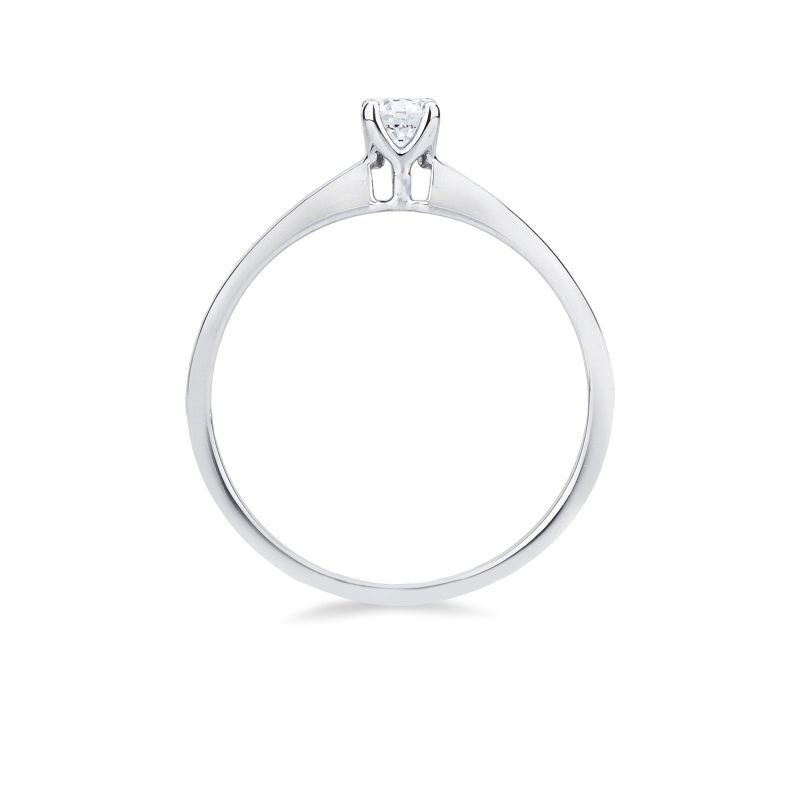 Solitario anello Essenza oro bianco 18k 0,20 ct 
