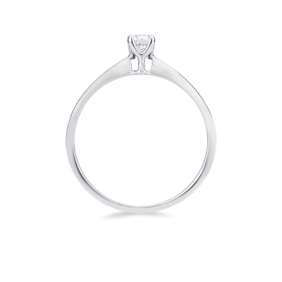 Solitario anello Essenza oro bianco 18k 0,20 ct 
