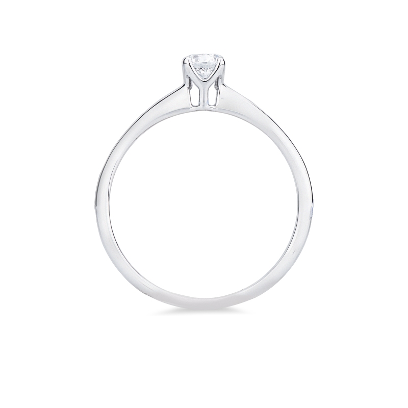 Solitario anello Essenza 0,30 ct oro bianco 18k