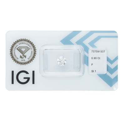 Diamante Certificato IGI   CT 0,90  F   SI 1