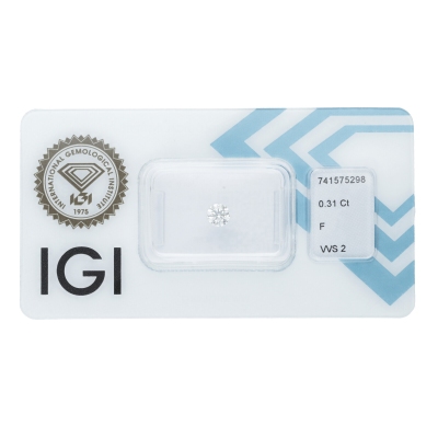 Diamante Certificato IGI   CT 0,31   F   VVS 2