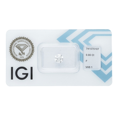 Diamante Certificato IGI   CT 0,90   F   VVS 1