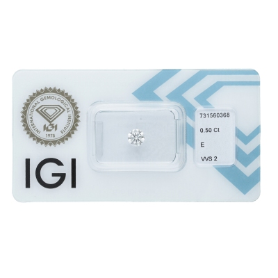 Diamante Certificato IGI   CT 0,50   E   VVS 2