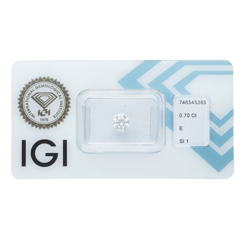 Diamante Certificato IGI   CT 0,70   E   SI 1
