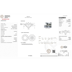 Diamante Certificato IGI   CT 1,00   F   VVS 2 2