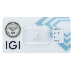 Diamante Certificato IGI   CT 0,91   F   VVS 2
