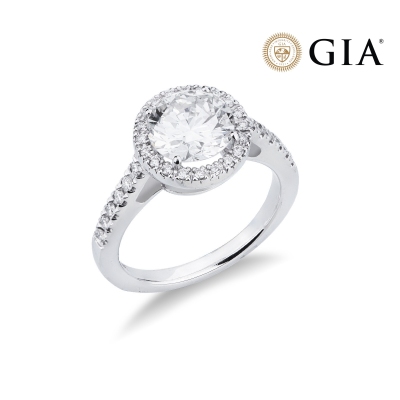 Anello con diamante 2.00ct IGI in oro bianco 18k