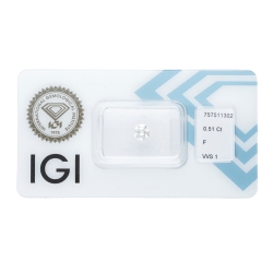 Diamante Certificato IGI   CT 0,51   F  VVS 1