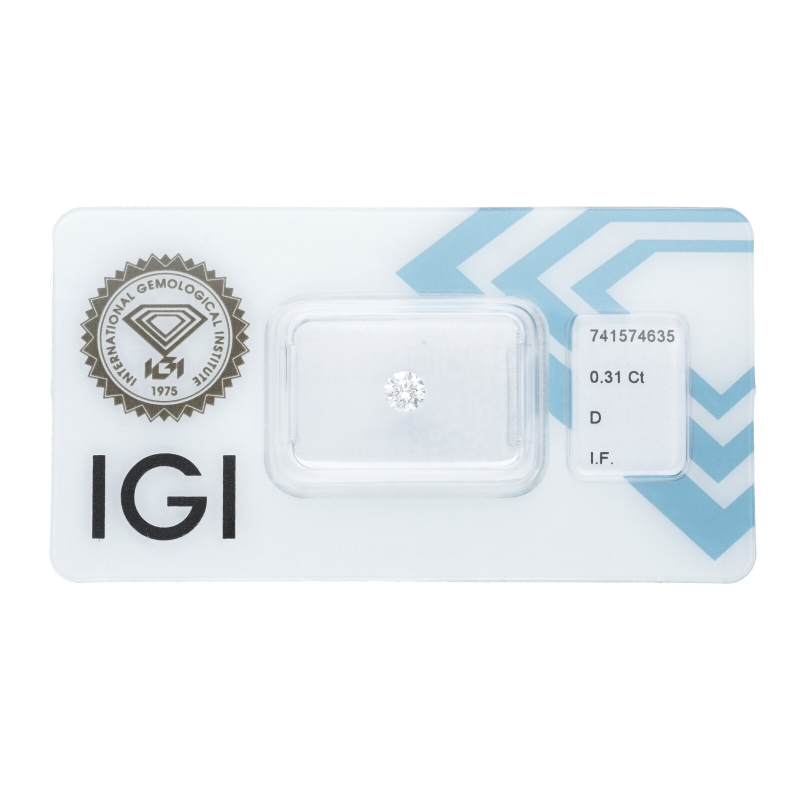 Diamante Certificato IGI   CT 0,31   D   I.F.