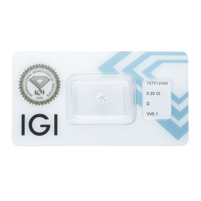 Diamante Certificato IGI   CT 0,30   D   VVS 1