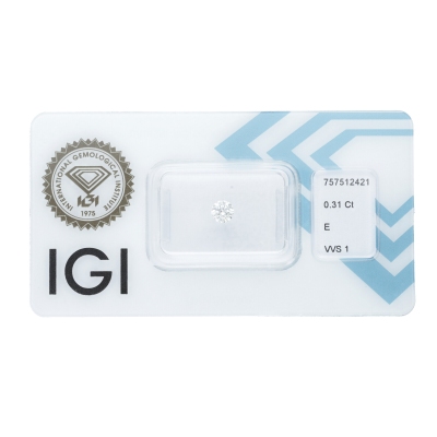 Diamante Certificato IGI   CT 0,31   E  VVS 1
