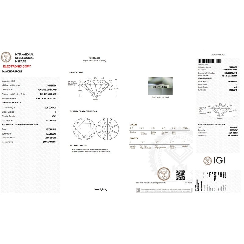 DIA 2.20CT F VS2 IGI$704583258