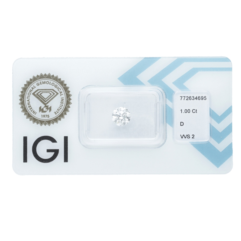 Diamante Certificato IGI   CT 1,00   D   VVS 2