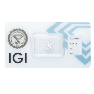 Diamante Certificato IGI   CT 1,01   D   VS 1