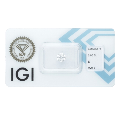 Diamante Certificato IGI   CT 0,90   E   VVS 2