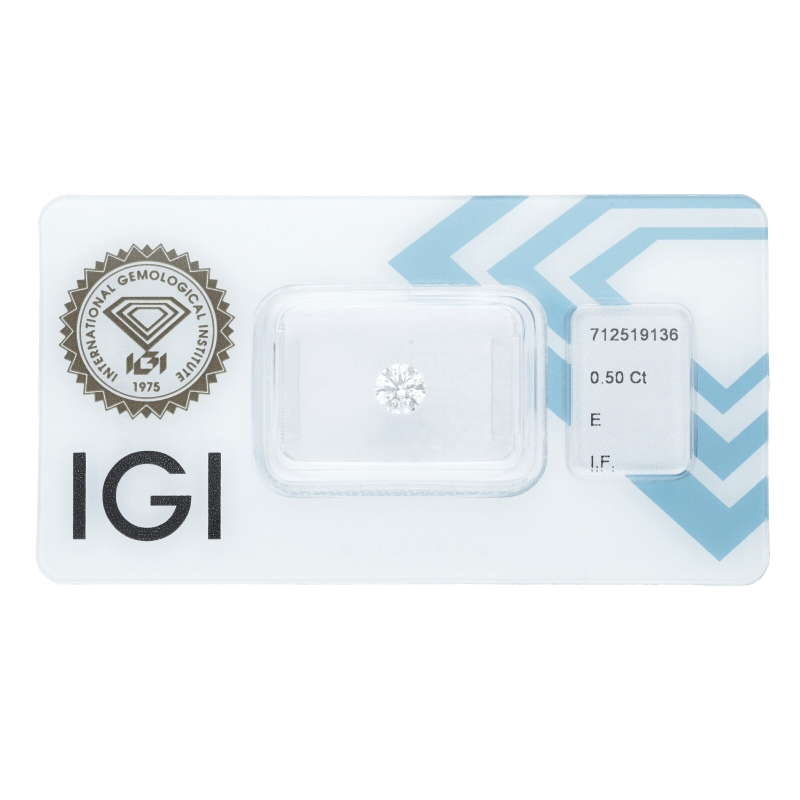 Diamante Certificato IGI   CT 0,50  E   I.F.