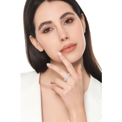 Anello eternity oro bianco 18k con diamanti certificati IGI F VS