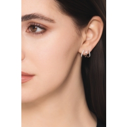 Orecchini mezza curva in oro bianco 18k con diamanti 2