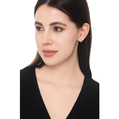 Earrings in white gold 18k with diamonds