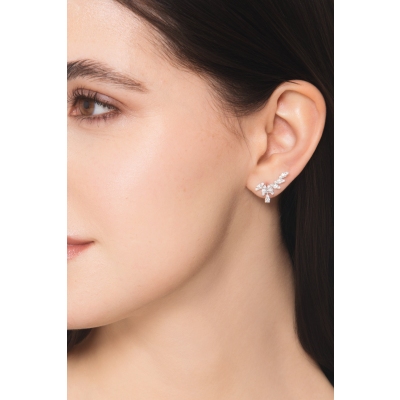 Earrings in white gold 18k with diamonds
