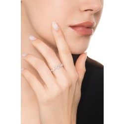 Anello design oro bianco 750 con diamanti 2