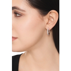 Orecchini cerchio diamanti in oro bianco 750 2
