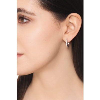 Hoop single earring with diamonds 